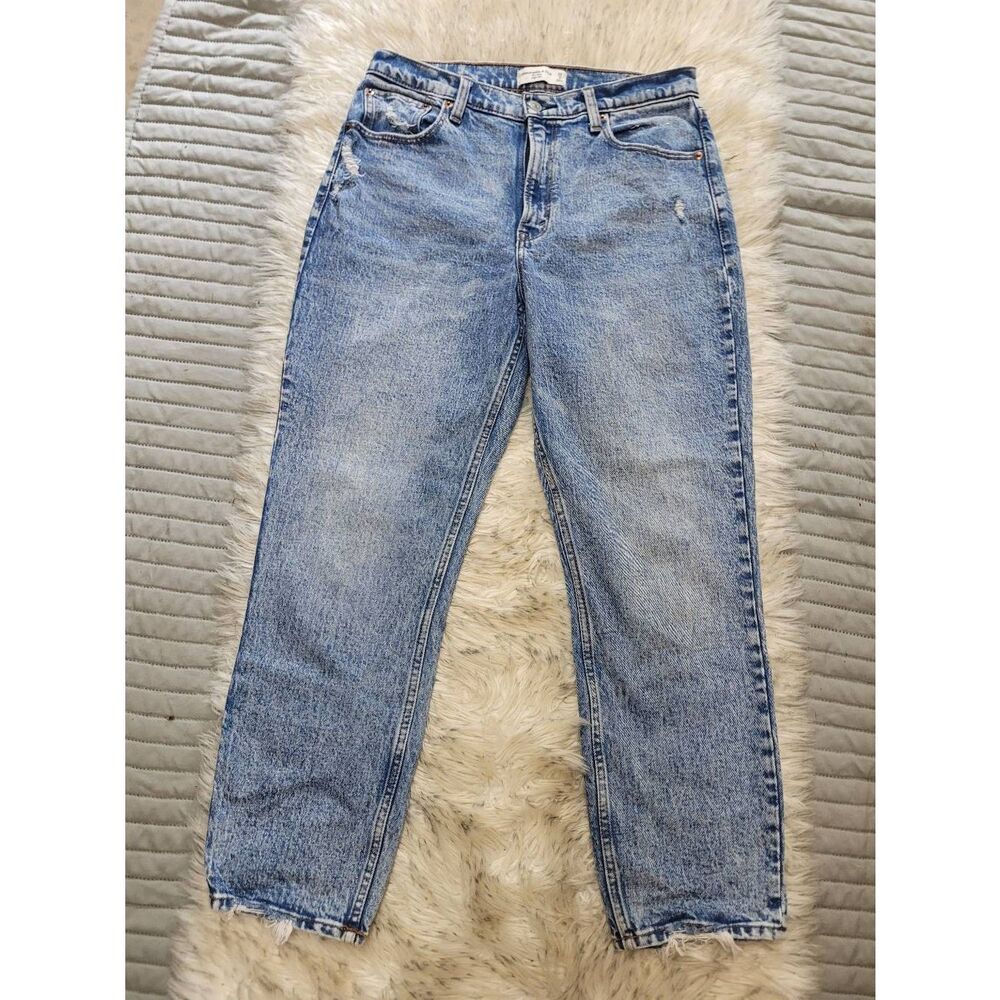 Abercrombie and Fitch The Mom Hi-Rise Acid Wash, Women's 8